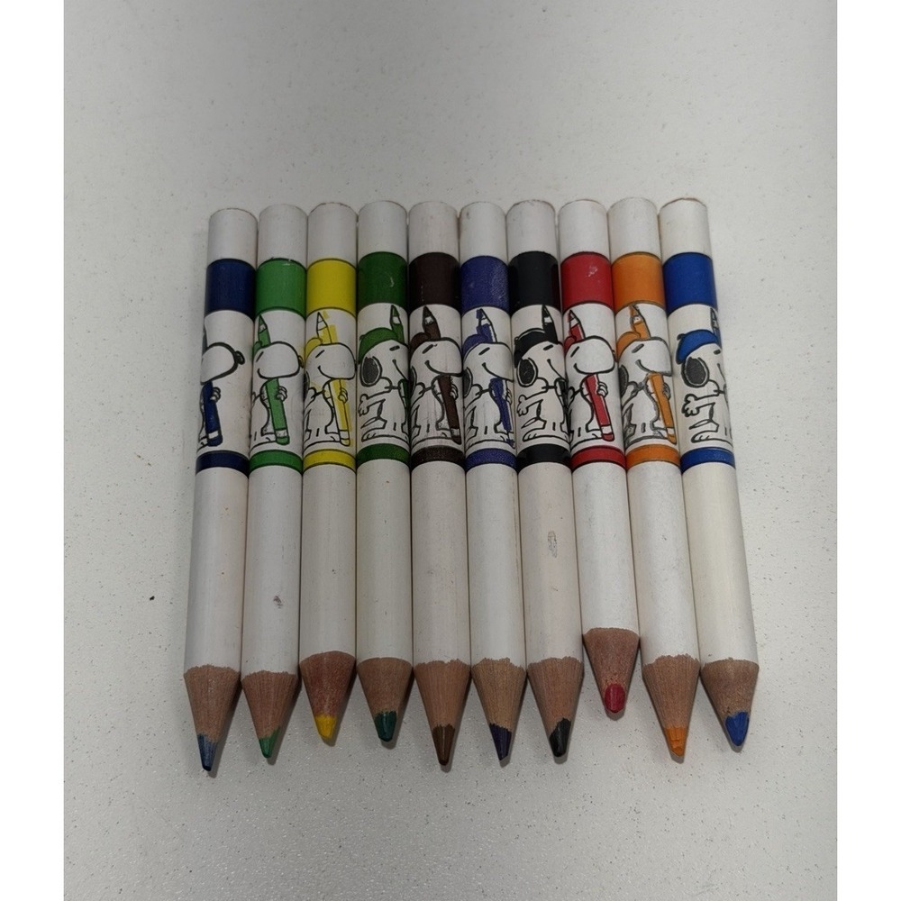 Vintage 1958 Snoopy Peanuts Colored Pencils Lot of 10 United Feature Syndicate